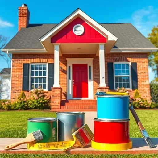 Beautifully painted residential home exterior in New Kent, VA, showcasing craftsmanship, vibrant colors, and professional organization.