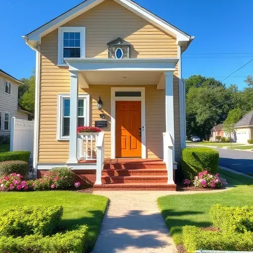 Freshly painted suburban home in Meadowbrook VA with vibrant colors, lush lawn, flowers, and a welcoming atmosphere.