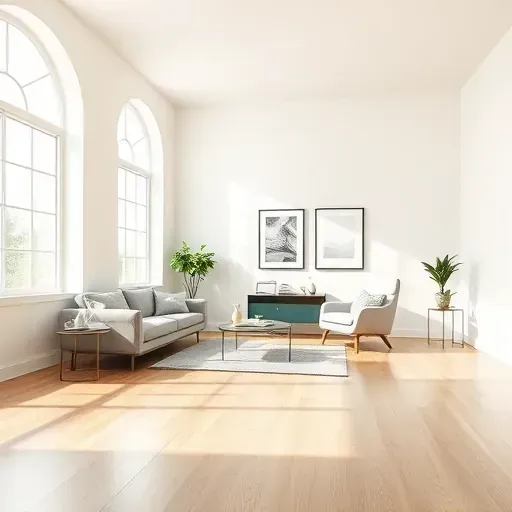 Pristine interior with neutral walls, modern decor, wooden floor, natural light, and polished craftsmanship in Powhatan, VA.