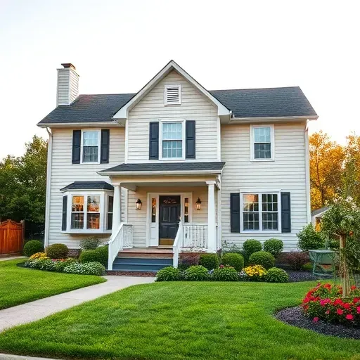 Freshly painted suburban home in Bensley VA with vibrant colors, garden, and architectural details showcasing quality work.