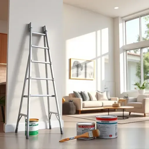 Pristine, smoothly painted interior wall in Meadowbrook, VA, with professional tools, natural light, and modern decor.