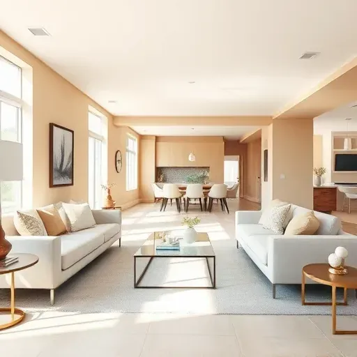 Recently painted living room in East Highland Park, VA featuring neutral walls, modern furniture, natural light, and stylish decor.