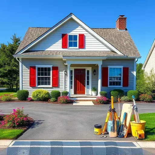 Completed painting project in Varina VA showcasing a vibrant exterior of a charming house with landscaped gardens.