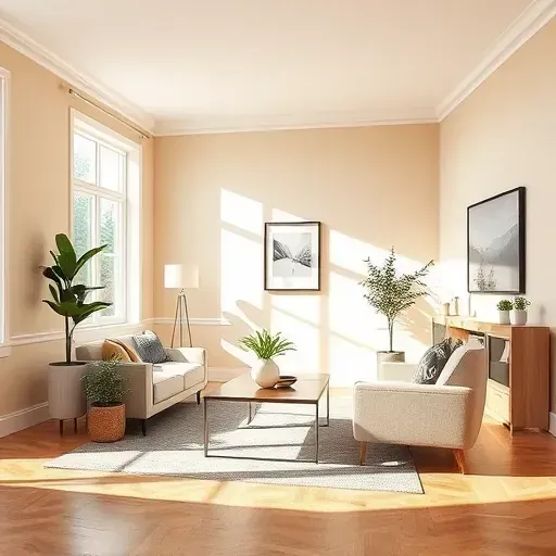 Freshly painted neutral-toned living room in New Kent, VA with bright natural light, stylish furniture, and elegant decor details.
