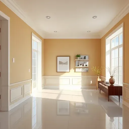 Freshly painted interior in Colonial Heights, VA featuring smooth neutral walls, elegant crown molding, natural light, and polished flooring.