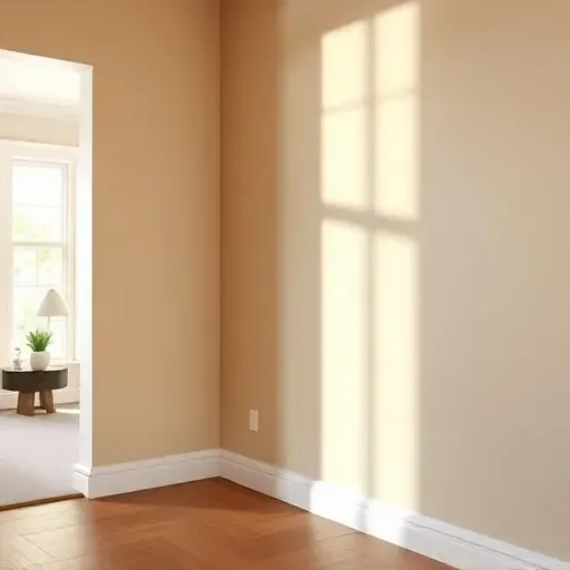 Freshly painted neutral interior wall in a modern Richmond home with natural light highlighting smooth textured finish