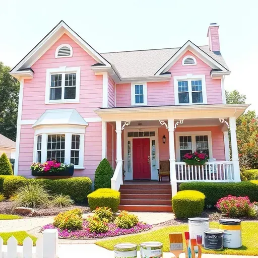 Newly painted residential exterior in Midlothian, VA, featuring vibrant colors, manicured landscaping, and inviting details.