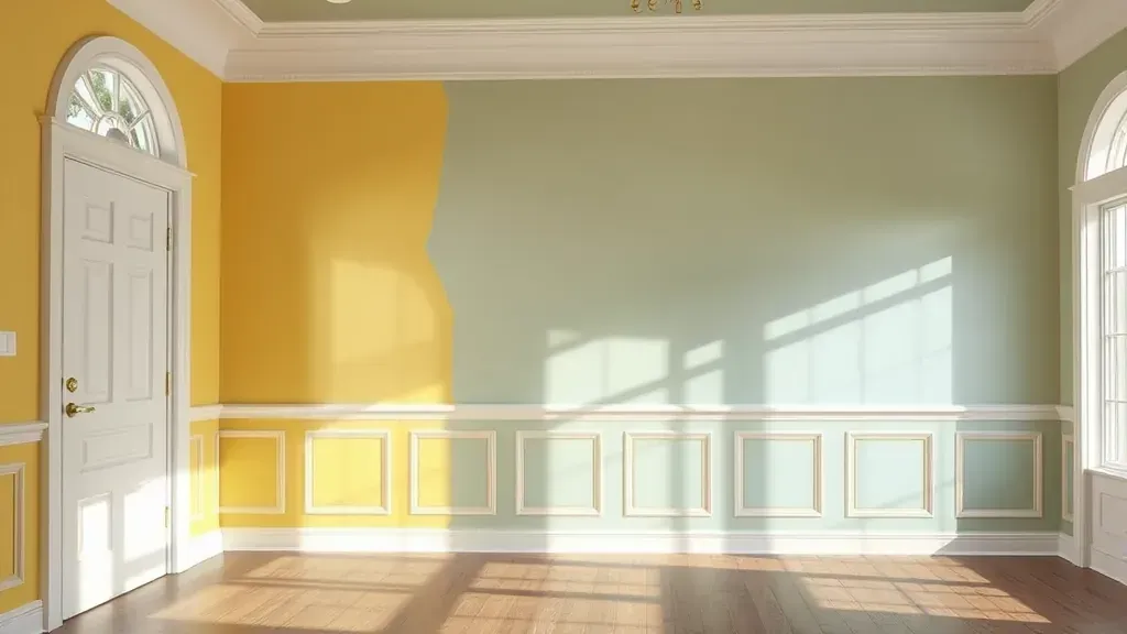 Painting Contractor in Glenburnie VA with workers painting a house exterior and tools in the foreground