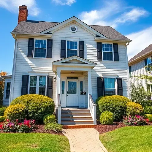 Beautifully renovated home in Colonial Heights VA with freshly painted walls, vibrant flowers, and clear blue sky.