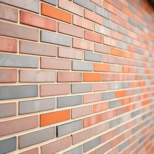 Pristine painted brick wall in Richmond Virginia with vibrant colors, smooth texture, subtle shadows, and urban background