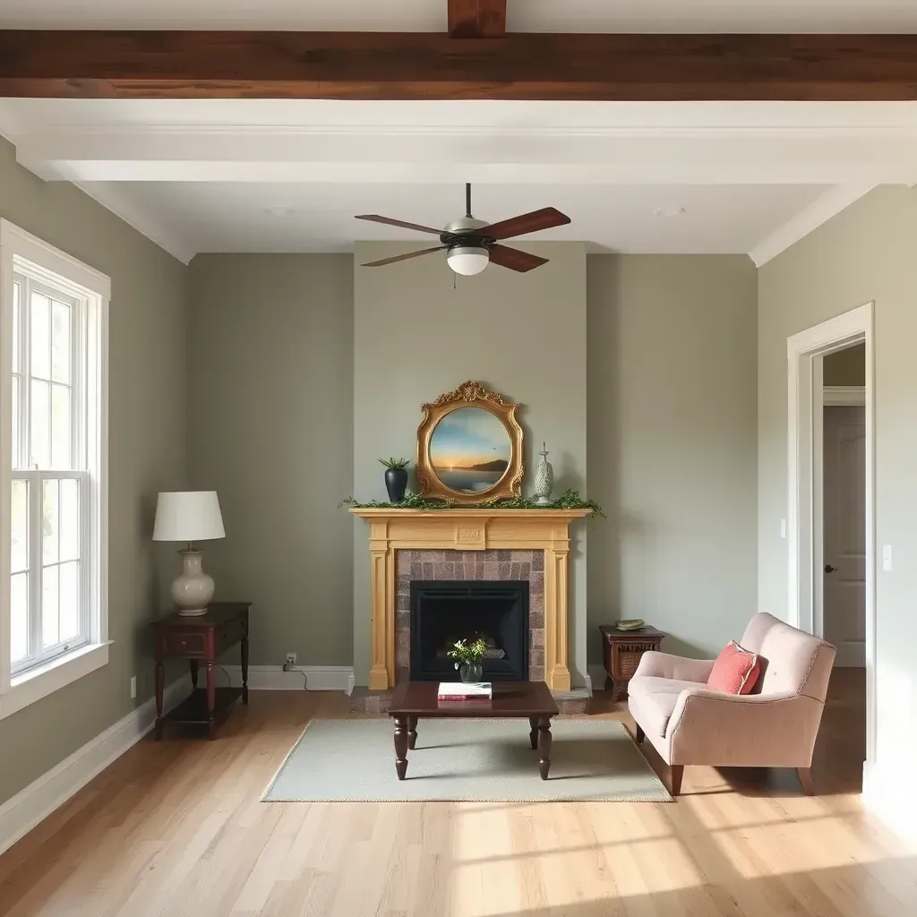 Freshly painted neutral walls in a bright, renovated Living Room with natural sunlight and professional interior painting in Mechanicsville.