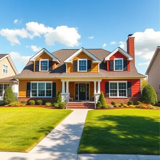 Completed suburban painting project in Rockwood VA, showcasing a vibrant home exterior and landscaped yard.