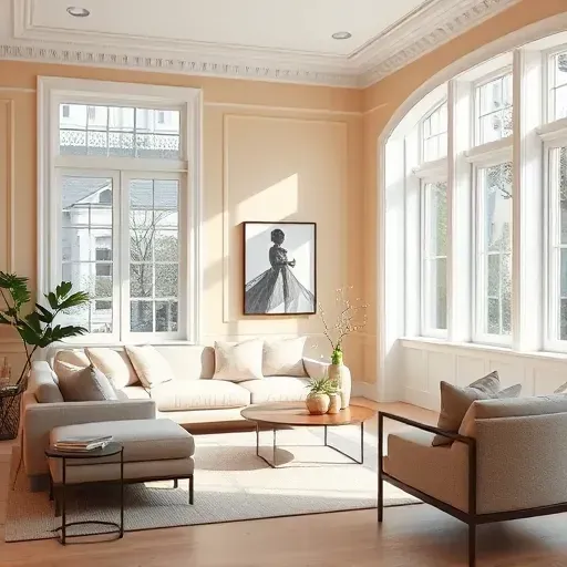 Freshly painted modern living room in Ashland VA with neutral walls, stylish furniture, natural light, and elegant decor
