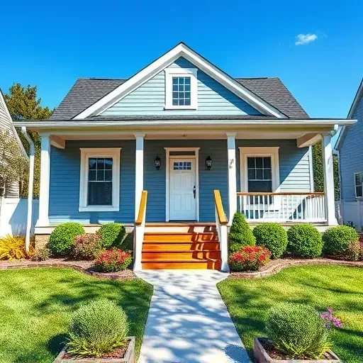 Freshly painted home in Varina VA with blue exterior, white trim, landscaped yard, and charming porch.