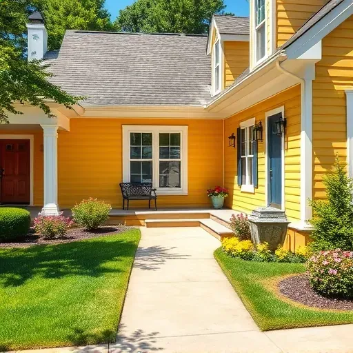 Homepage of a Ashland, VA painting contractor’s website featuring a vibrant, freshly painted residential exterior with lush landscaping.