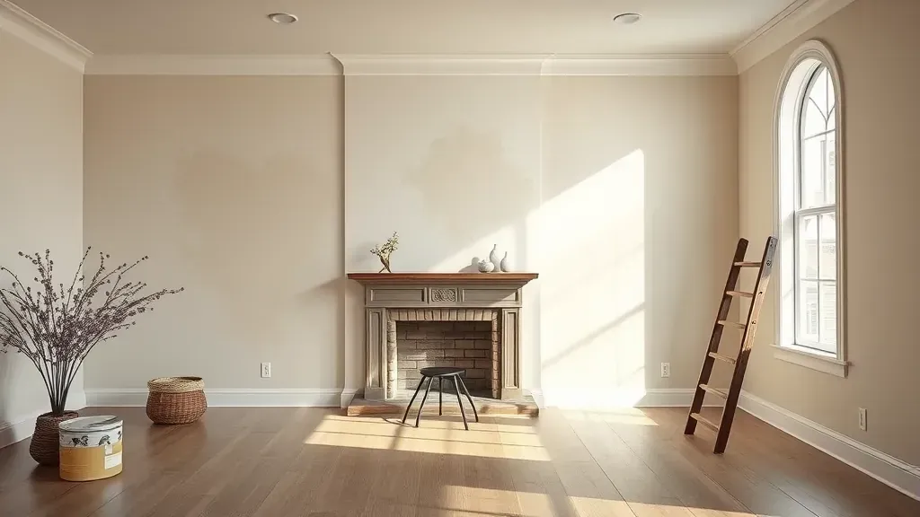 Painting Contractor in Petersburg, VA applying fresh paint to a wall with a roller brush.