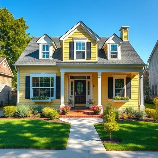 Beautifully painted house exterior in Elmont VA showcasing craftsmanship with vibrant colors, framed windows, and a tidy yard.
