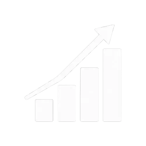 Chart showing upward trend illustrating business growth and increased conversions.