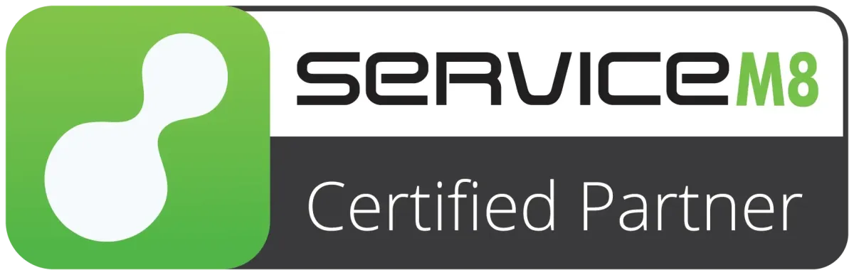 ServiceM8 logo and Certified Partner badge for Australian tradies