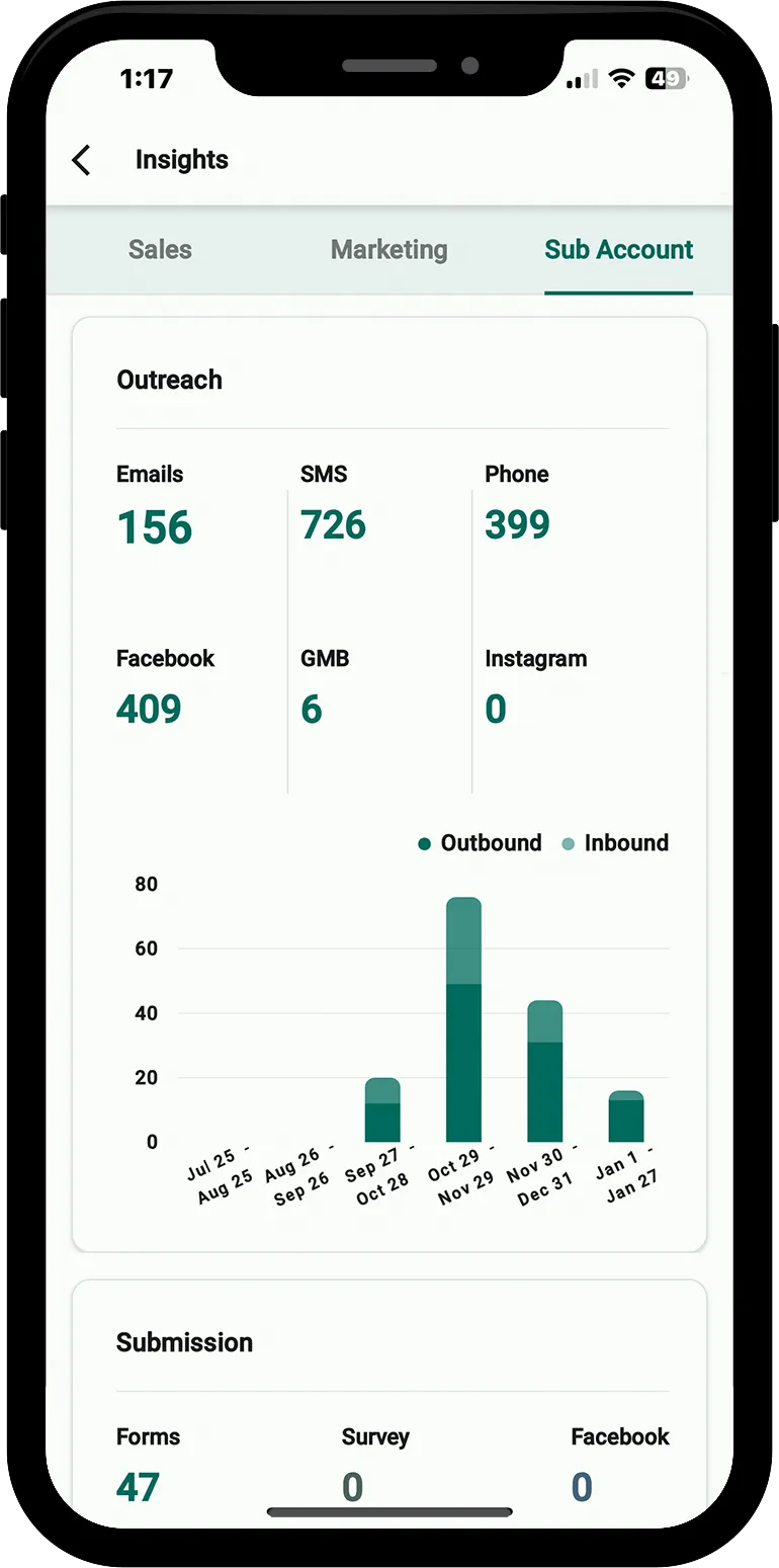 Image of SaaSquatchAI's Mobile app showing Vital Data