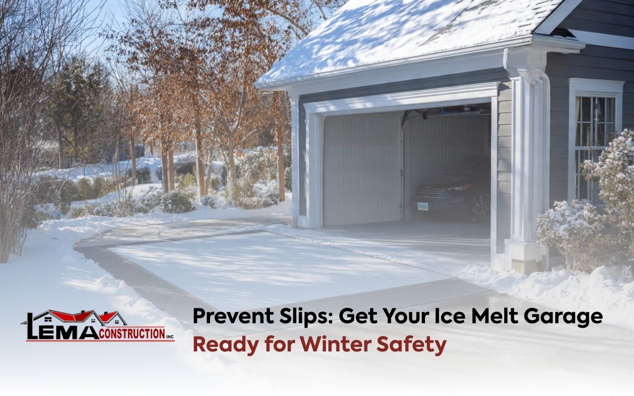 Ice Melt Garage setup at a Massachusetts driveway entrance for winter slip prevention
