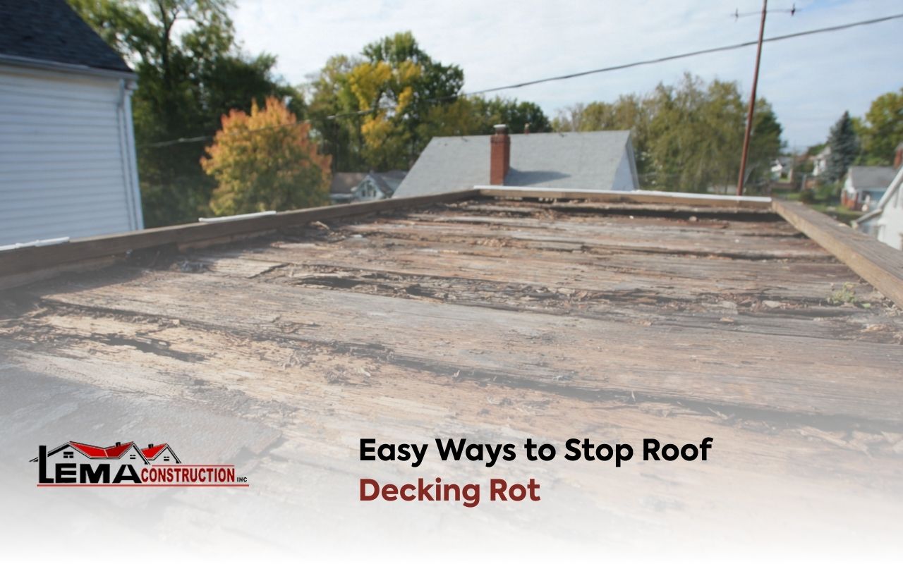 Early warning signs of roof decking rot on a residential roof