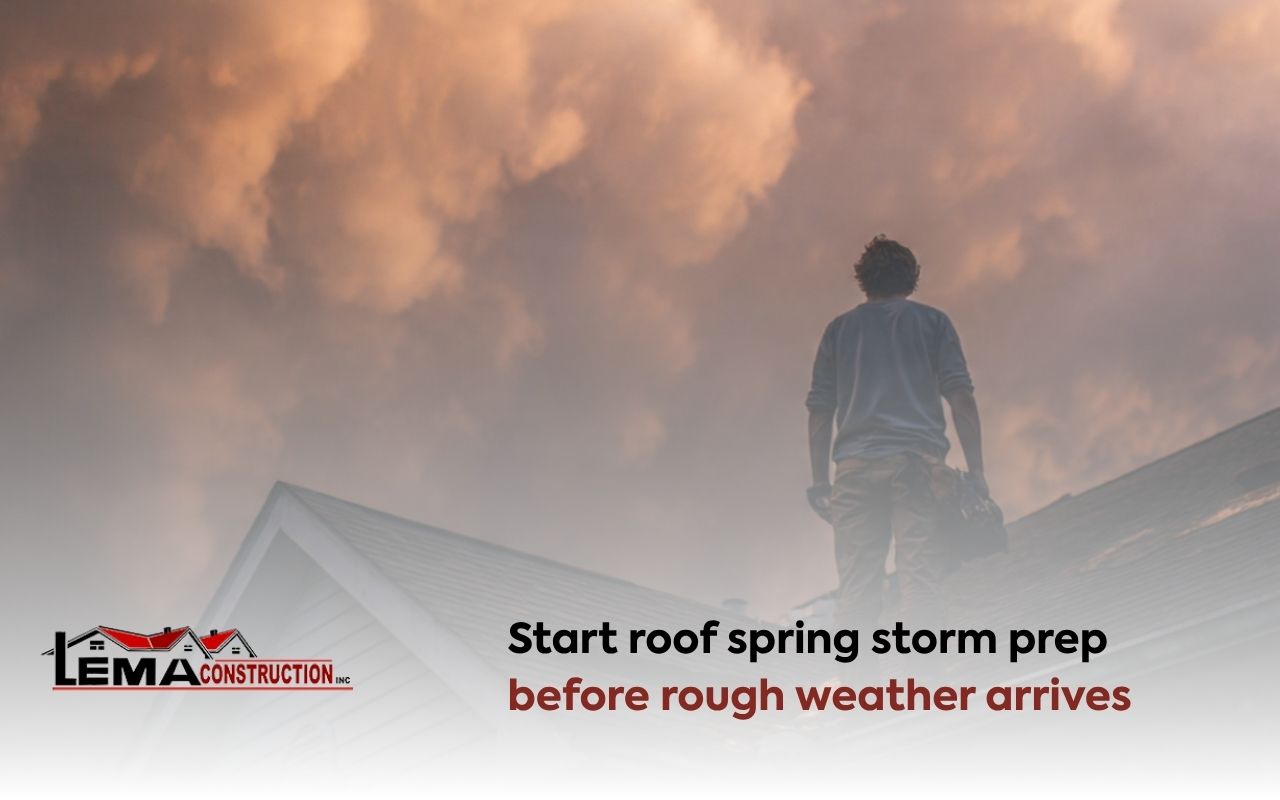 Homeowner following a roof spring storm prep checklist before bad weather