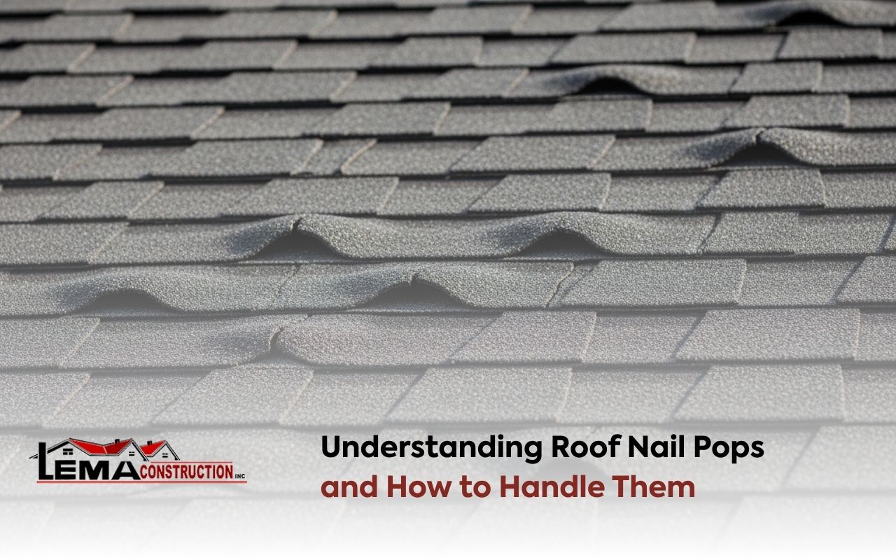 Roof nail pops creating small bumps under asphalt shingles