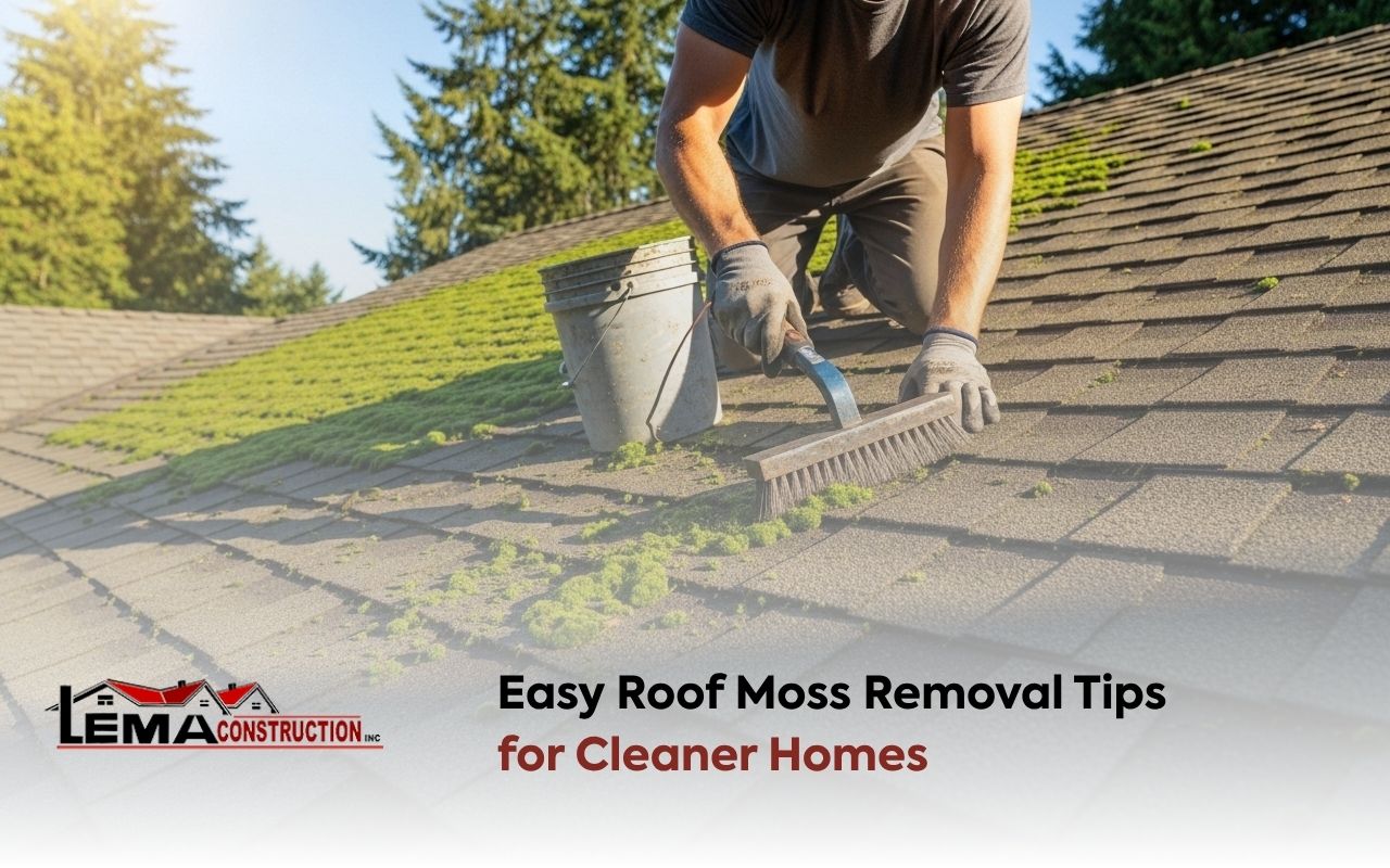 Roof moss removal for clean home shingles