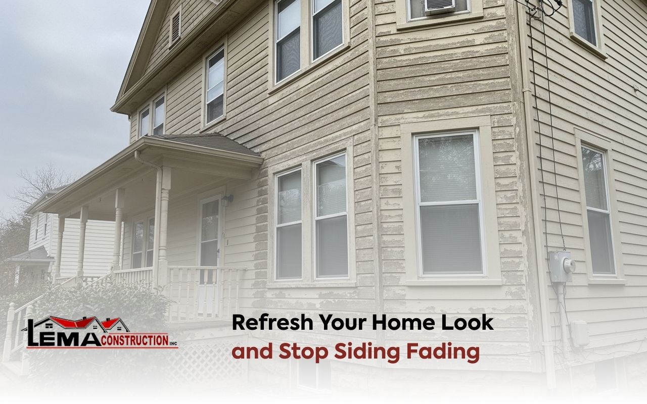 siding fading on a home exterior before restoration