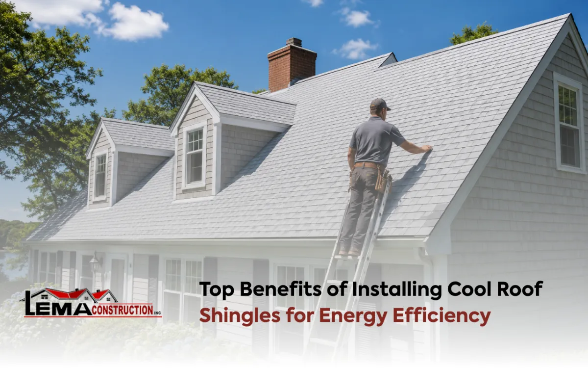 Cool roof shingles on a Massachusetts home for better heat control