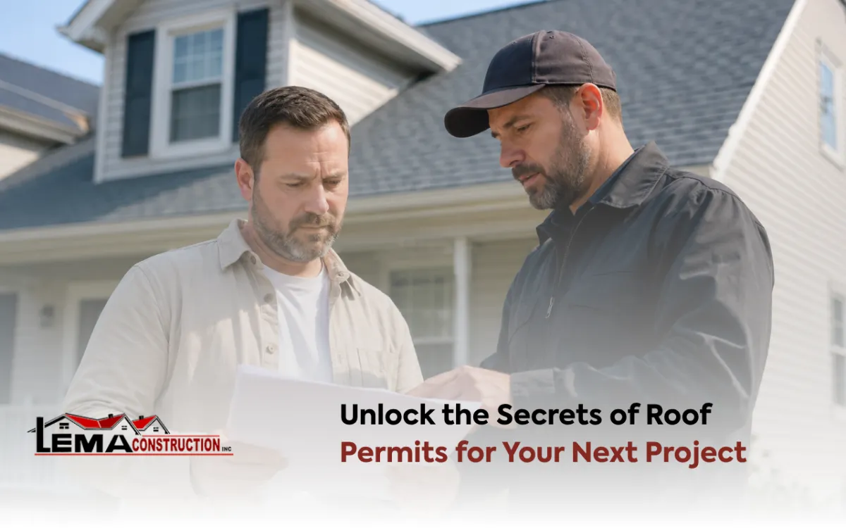 Homeowner reviewing roof permits for a replacement project in Brockton, MA