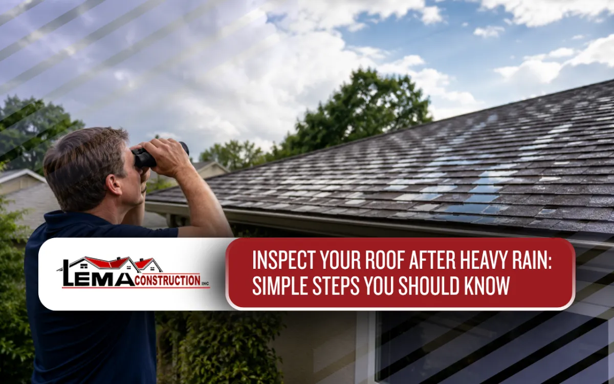 Homeowner checking a roof after a period of heavy rain