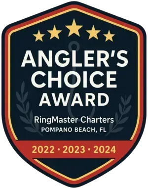 Angler’s Choice award badge for RingMaster Charters — top-rated Pompano Beach fishing charter.