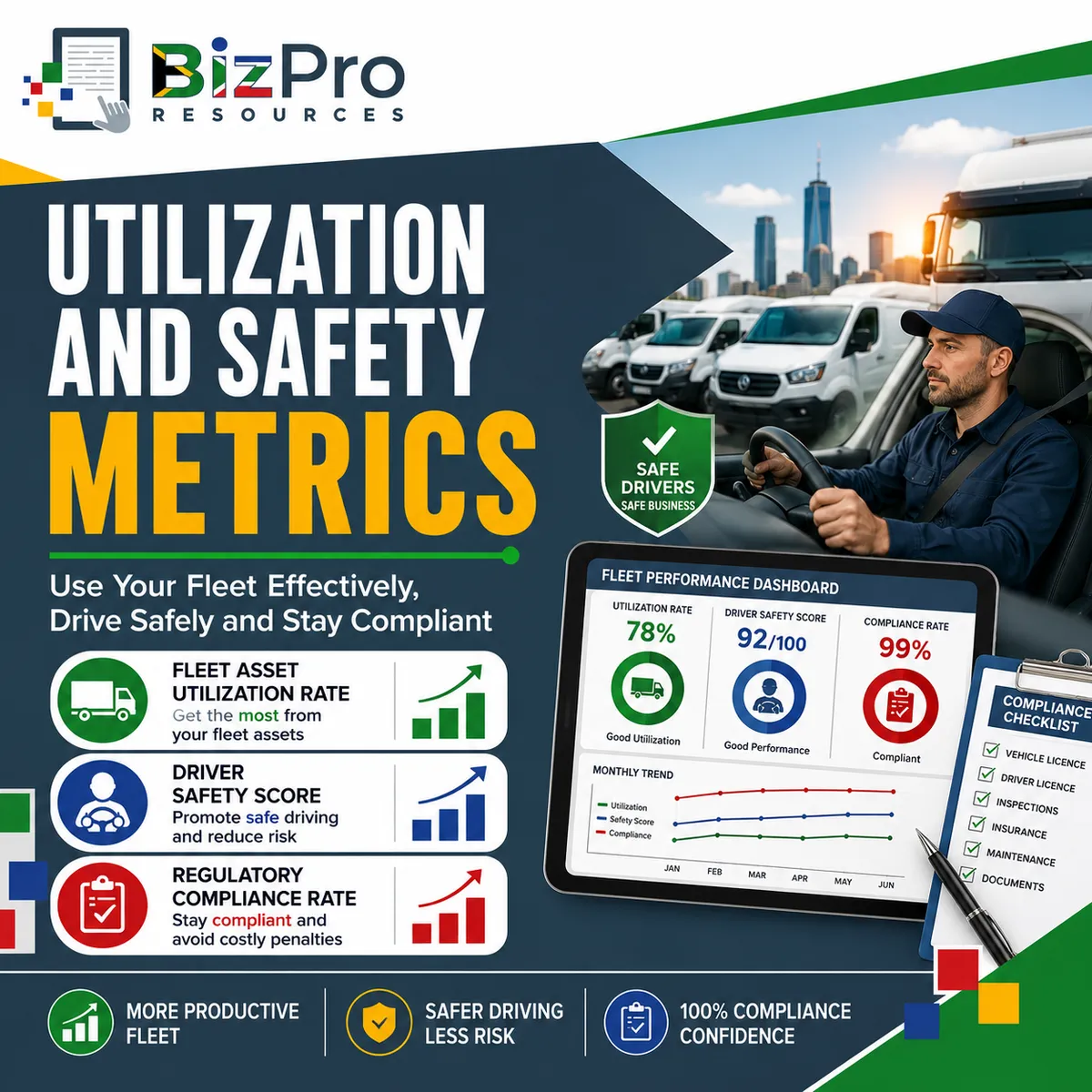 Fleet Utilization and Safety Metrics: Measuring Vehicle Use, Driver Safety and Compliance