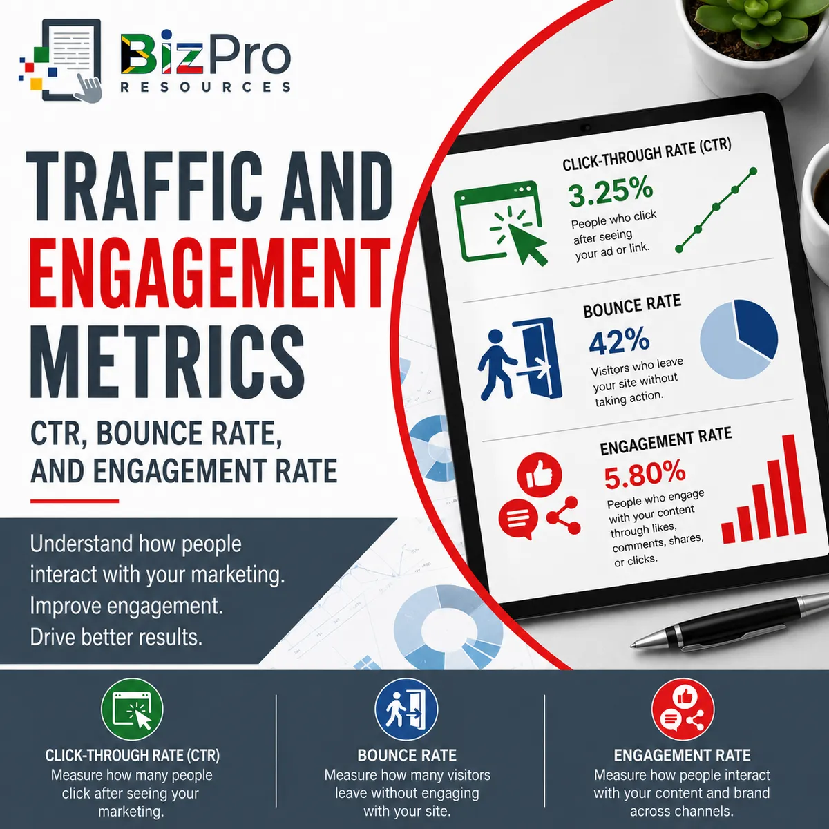 Marketing Traffic and Engagement Metrics: CTR, Bounce Rate, and Engagement Rate Explained
