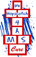 Hopping 4 A Cure hopscotch logo in Georgia State colors
