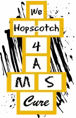 Hopping 4 A Cure hopscotch logo in UCF colors
