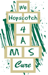 Hopping 4 A Cure hopscotch logo in University of South Florida colors