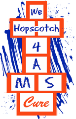 Hopping 4 A Cure hopscotch logo in University of Florida colors