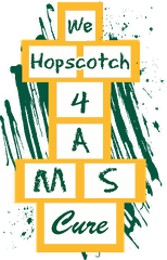 Hopping 4 A Cure hopscotch logo in University of San Francisco colors