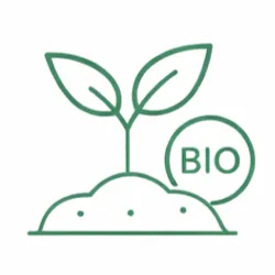 Organic food shop icon with sprouting plant and soil representing natural foods