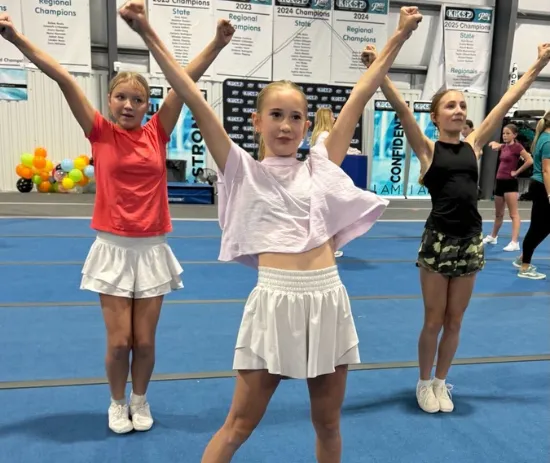 Cheer practice at Poss Cheer