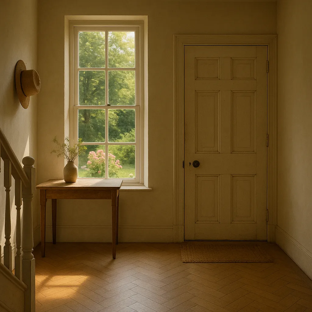 A quiet sunlit room with a chair, journal, and cup of tea, suggesting reflection and emotional clarity.