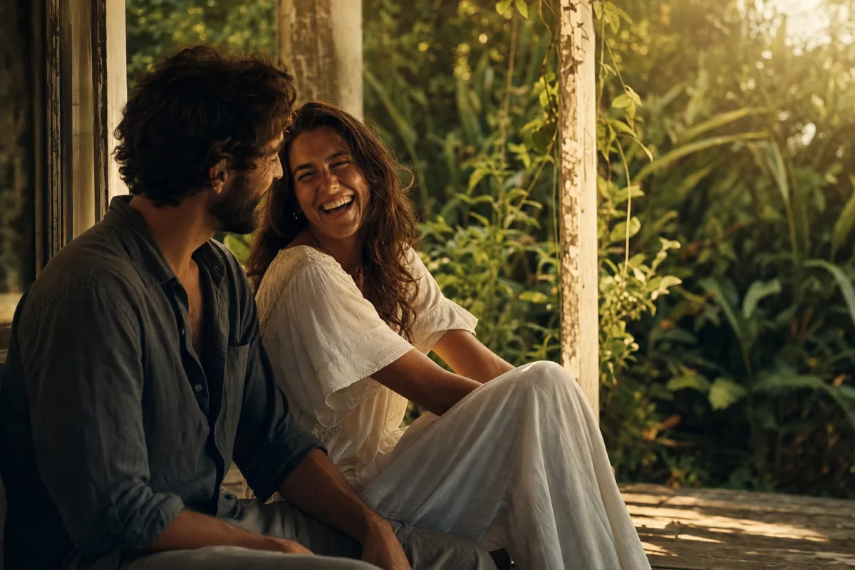 couplei in an intimate, natural moment 