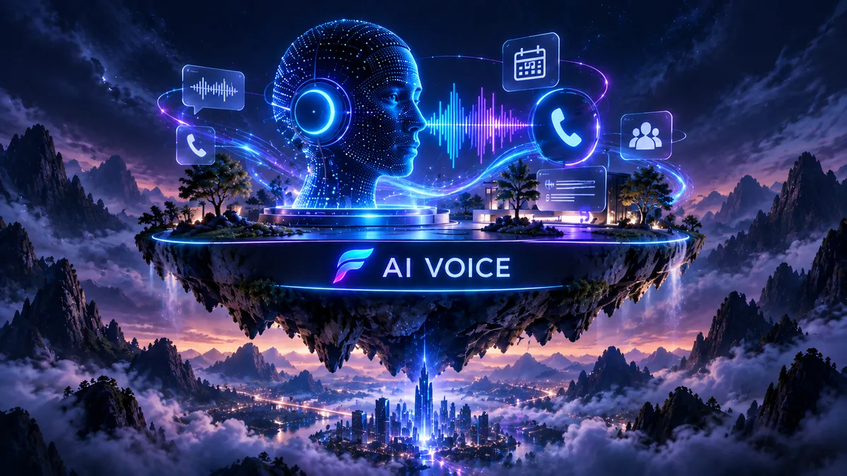 Furyious AI Voice graphic representing inbound call handling, caller information capture, appointment scheduling, routing, and follow-up automation.