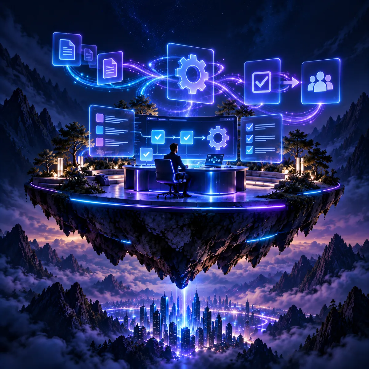 Furyious Practical Automation graphic representing AI-powered workflows that save time, improve response, and reduce repetitive work.