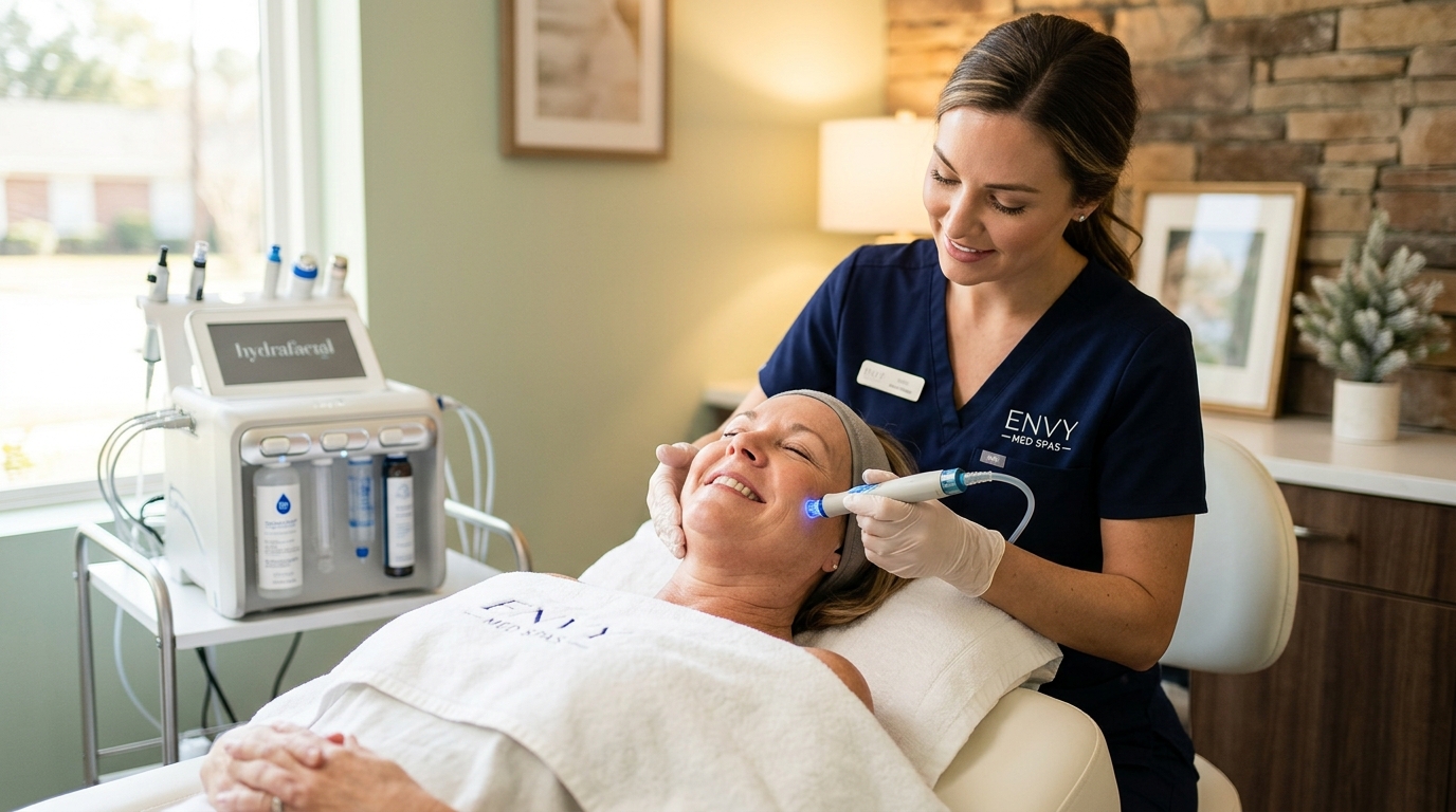 Curious about what to expect during a HydraFacial treatment? Learn about the process, benefits, and local care at Envy Med Spas in Albany, Thomasville, and Valdosta.