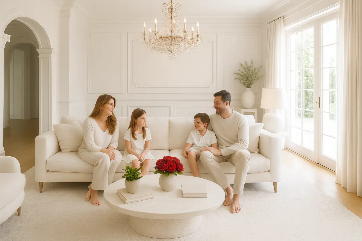 A white electrical back box with brass screws