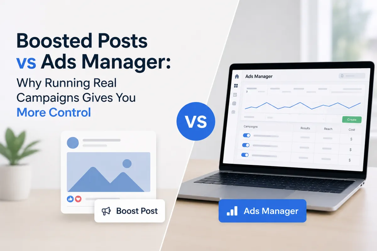 Boosted Posts vs Ads Manager: Why Running Real Campaigns Gives You More Control